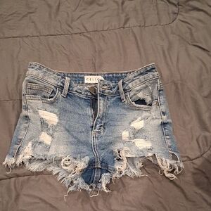 Cello Women's Ripped Jean Shorts - Light Blue